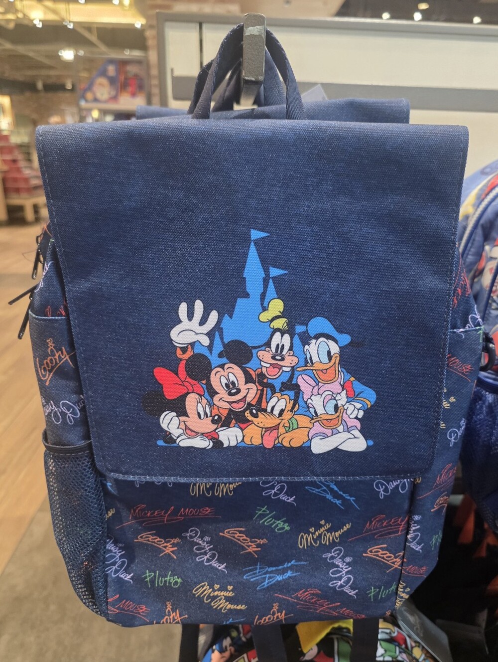 Disney Navy Blue Kids Backpack with Multicolor Character Print
